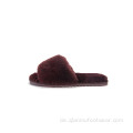 Schaffell-Objektträger-Slipper-Einzelstrap-Design